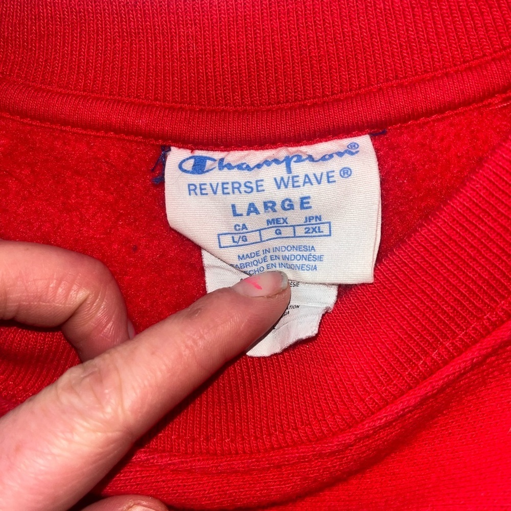Vintage Champion reverse weave color block Men's Tri-Color Crewneck Sweater - Picture 3 of 3